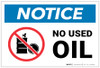 Notice: No Used Oil with Icon - Label