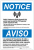Notice: Bilingual Spanish Radio Frequency ANSI - Label