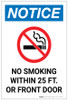 Notice: No Smoking Within 25 Ft of Front Door Portrait - Label