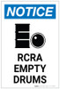 Notice: RCRA Empty Drums with Icon Portrait - Label