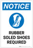 Notice: Rubber Soled Shoes Required Portrait with Icon - Label