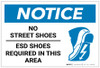 Notice: No Street Shoes - ESD Shoes Required with Icon - Label Notice: No Street Shoes - ESD Shoes Required with Icon - Label