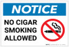 Notice: No Cigar Smoking Allowed with Icon - Label