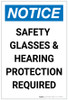 Notice: Safety Glasses/Hearing Protection Required Portrait - Label Notice: Safety Glasses/Hearing Protection Required Portrait - Label