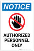 Notice: Authorized Personnel Only With Icon Portrait - Label