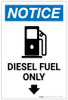 Notice: Diesel Fuel Only Portrait with Icon - Label