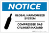 Notice: Global Harmonized System Compressed Gas Cylinder Hazard with Icon - Label Notice: Global Harmonized System Compressed Gas Cylinder Hazard with Icon - Label