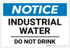 Notice: Industrial Water Do Not Drink - Label