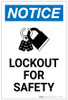 Notice: Lockout For Safety with Icon Portrait - Label