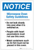 Notice: Microwave Oven Safety Guidelines - Label