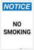 Notice: No Smoking Portrait - Label