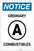 Notice: Ordinary (A) Combustibles Portrait - Label Notice: Ordinary (A) Combustibles Portrait - Label