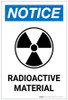 Notice: Radioactive Material Portrait with Icon - Label