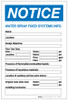 Notice: Water Spray Fixed Systems Info - Label Notice: Water Spray Fixed Systems Info - Label