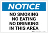 Notice: No Smoking/Eating/Drinking in This Area Landscape - Label