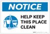 Notice: Help Keep This Place Clean with Icon Landscape - Label