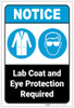 Notice: Lab Coat And Eye Protection Required Portrait ANSI - Label Notice: Lab Coat And Eye Protection Required Portrait ANSI - Label