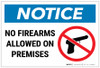 Notice: No Firearms Allowed Premises with Icon Landscape - Label