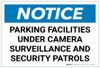 Notice: Parking Facilities Under Camera Surveillance Landscape - Label Notice: Parking Facilities Under Camera Surveillance Landscape - Label