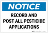Notice: Record and Post All Pesticide Applications Landscape - Label