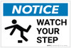 Notice: Watch Your Step with Icon Landscape - Label