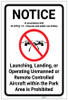 Notice: Drone/Remote Controlled Aircraft Park Rules Portrait - Label Notice: Drone/Remote Controlled Aircraft Park Rules Portrait - Label