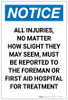 Notice: All Injuries Must Be Reported Portrait - Label
