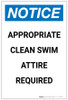 Notice: Appropriate Clean Swim Attire Required Portrait - Label