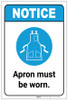 Notice: Apron Must Be Worn with Icon ANSI Portrait - Label Notice: Apron Must Be Worn with Icon ANSI Portrait - Label
