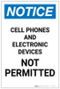 Notice: Cell Phones and Electronics Not Permitted Portrait - Label