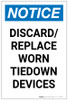 Notice: Discard and Replace Worn Tiedown Devices Portrait - Label