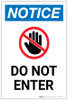 Notice: Do Not Enter With Icon Portrait - Label