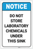 Notice: Do Not Store Laboratory Chemicals Under Sink ANSI Portrait - Label Notice: Do Not Store Laboratory Chemicals Under Sink ANSI Portrait - Label