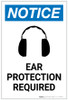 Notice: Ear Protection Required with Icon Portrait - Label Notice: Ear Protection Required with Icon Portrait - Label
