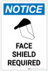 Notice: Face Shield Required with Icon Portrait - Label Notice: Face Shield Required with Icon Portrait - Label