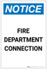 Notice: Fire Department Connection Portrait - Label