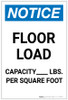 Notice: Floor Load Capacity Pounds Portrait - Label