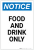 Notice: Food And Drink Only Portrait - Label
