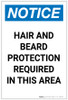 Notice: Hair and Beard Protection Required in This Area Portrait - Label