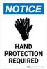 Notice: Hand Protection Required with Icon Portrait - Label Notice: Hand Protection Required with Icon Portrait - Label