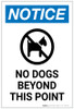 Notice: No Dogs Beyond This Point with Icon Portrait - Label