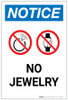 Notice: No Jewelry with Icons Portrait - Label Notice: No Jewelry with Icons Portrait - Label