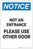 Notice: Not an Entrance - Use Other Door Portrait - Label