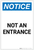 Notice: Not an Entrance Portrait - Label