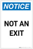 Notice: Not an Exit Portrait - Label