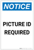 Notice: Picture ID Required Portrait - Label