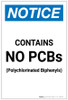 Notice: Contains No PCBs Portrait - Label