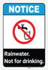 Notice: Rainwater Not For Drinking ANSI with Icon Portrait - Label Notice: Rainwater Not For Drinking ANSI with Icon Portrait - Label