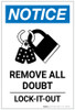 Notice: Remove All Doubt Lock-It-Out with Icon Portrait - Label
