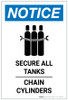 Notice: Secure All Tanks - Chain Cylinders Portrait - Label